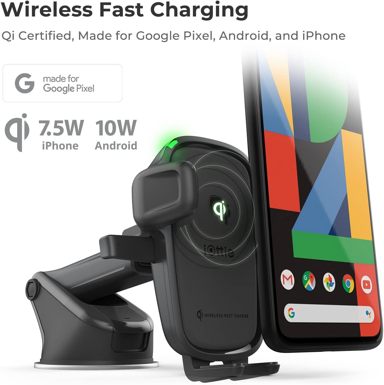 Thumbnail 2 de iOttie Easy One Touch Wireless 2 Qi Car Charger Dashboard Mount