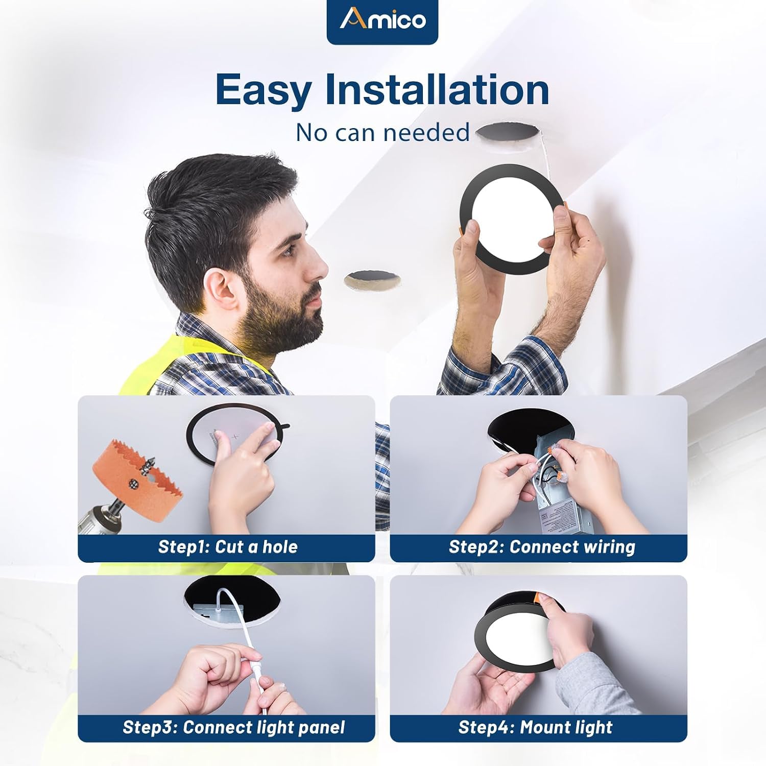 Detalle de Amico 6-inch LED recessed light
