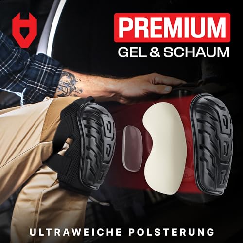 Detalle de NoCry Professionelle Knieschoner mit Premium-Schaumstoffpolsterung und Gelkissen – verstellbar, Ruck-Zuck-Verschluss