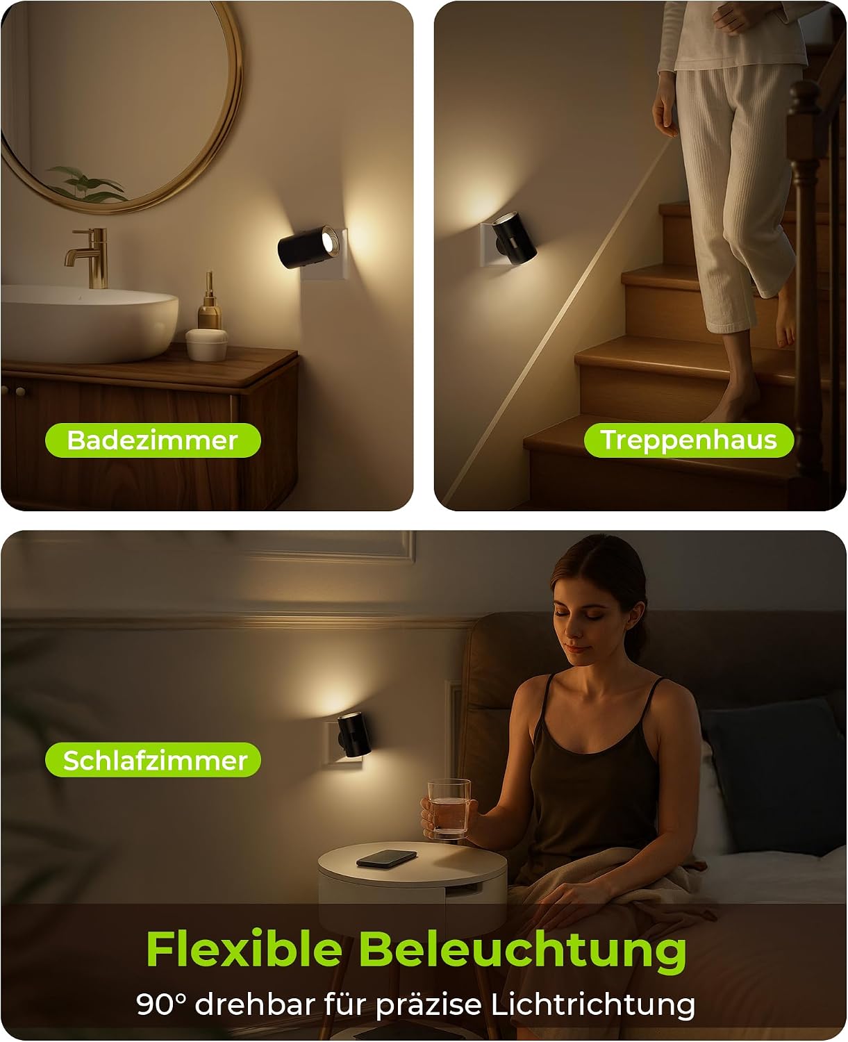 Detalle 2 de AUVON Nachtlicht Steckdose mit Bewegungssensor 🔆