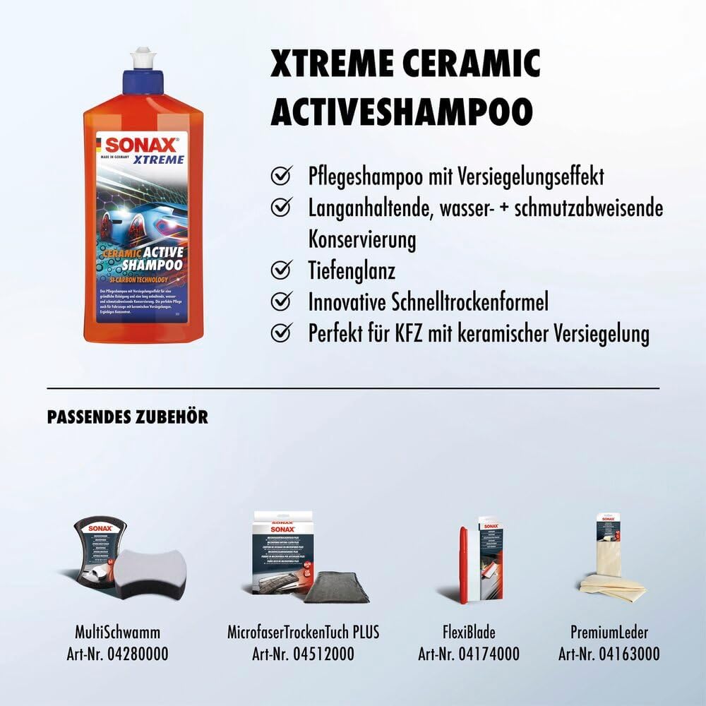 Thumbnail 2 de SONAX XTREME Ceramic ActiveShampoo (500 ml) – Pflegeshampoo mit Versiegelungseffekt für langanhaltende Wasser- und Schmutzabweisung