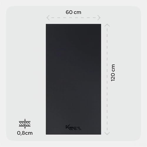 Thumbnail 8 de KM-Fit Bodenschutzmatte 120x60x0,8 cm – rutschfeste Unterlage für Fitnessgeräte und Boden