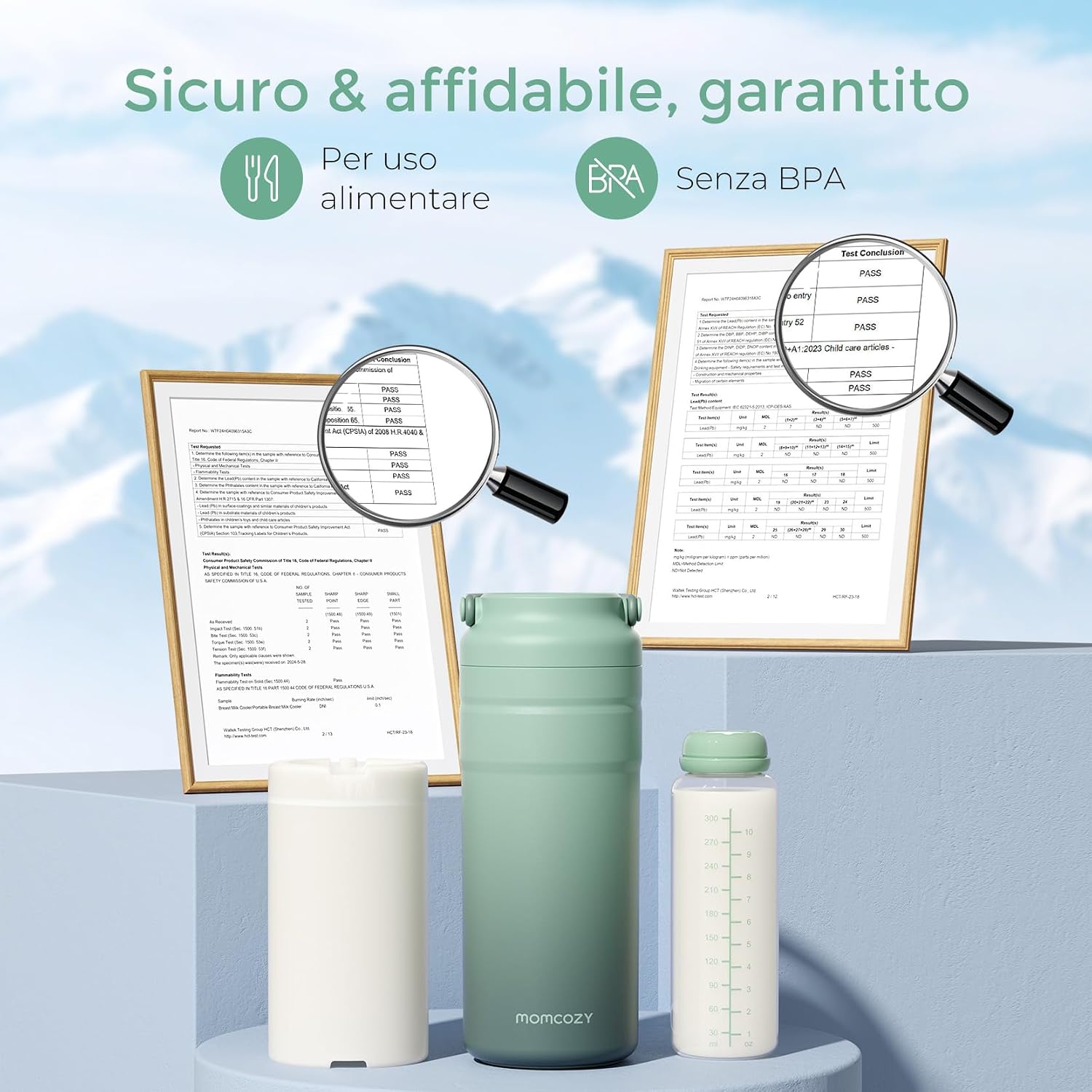 Thumbnail 6 de Momcozy Refrigeratore Portatile per Latte Materno — Conservazione 24H senza ghiaccio, Bottiglia 355ml a prova di perdita