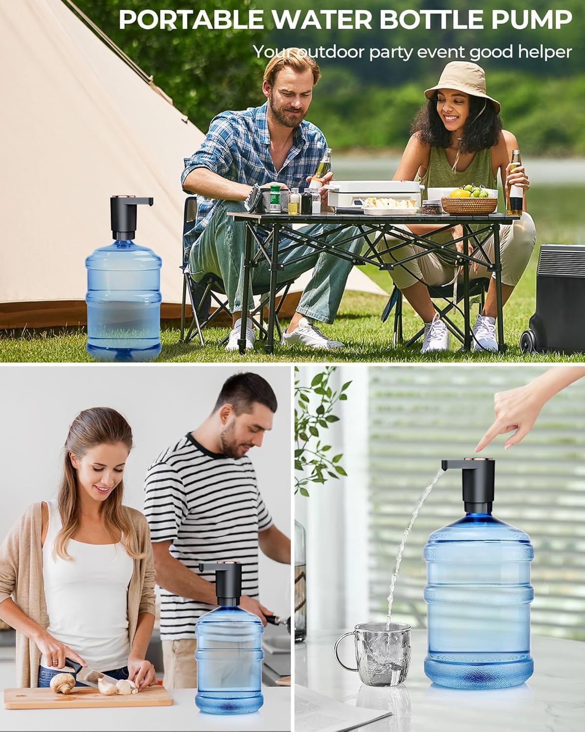Detalle 2 de LADFAR Z02 USB-C Rechargeable Water Jug Pump for 2–5 Gallon Bottles