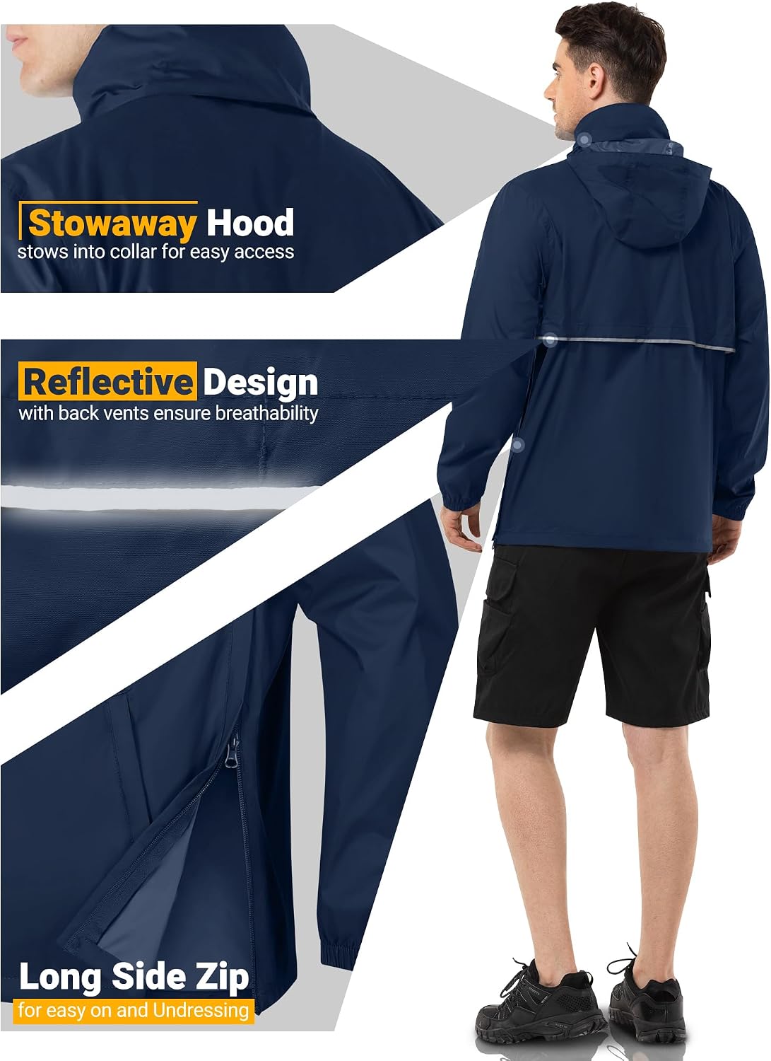 Detalle 2 de Outdoor Ventures Regenjacke Herren Regenjacke
