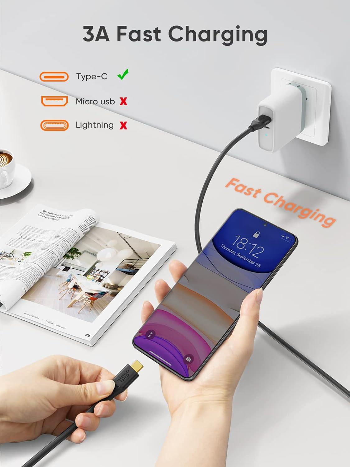 Thumbnail 3 de CableCreation USB-C to USB-A Cable (5FT) — USB 3.2 Gen2 10Gbps for Android Auto & External SSDs