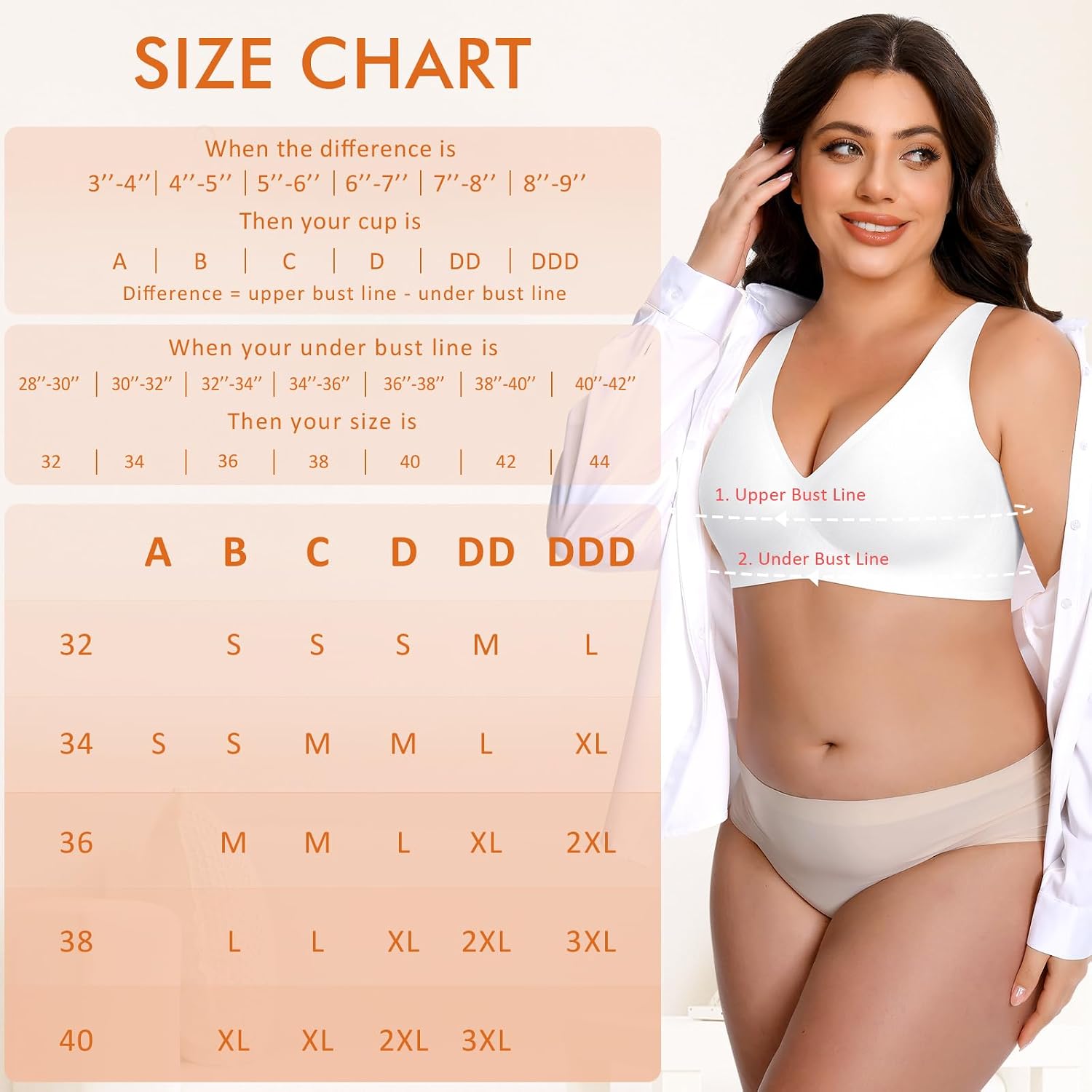 Detalle 2 de Ganado WNBR004 Jelly Wireless Bra, Seamless Full Coverage with Adjustable Straps