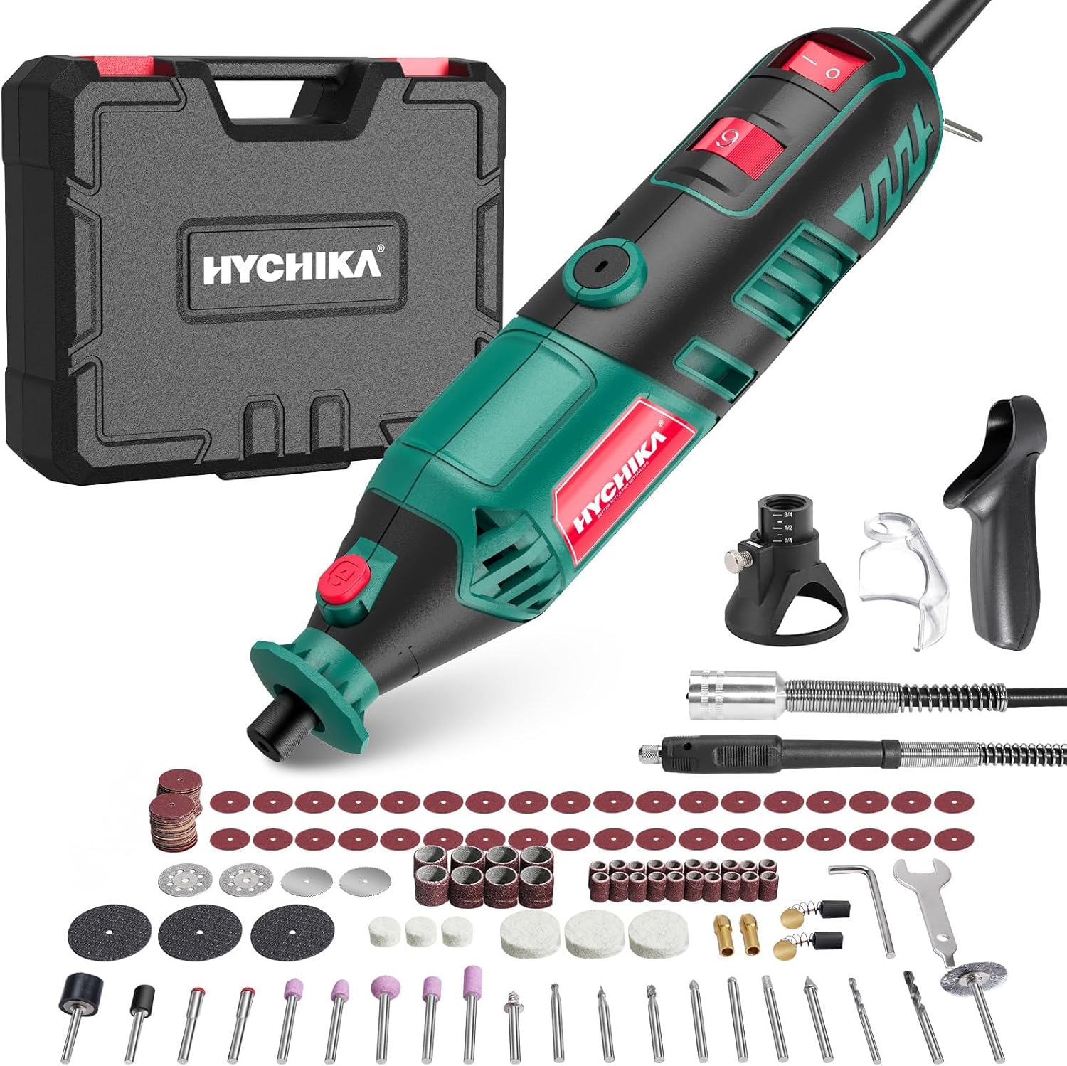 HYCHIKA 170W Utensile Rotante con Albero Flessibile e Kit da 173 Accessori – Potenza e Versatilità per il Fai-da-te