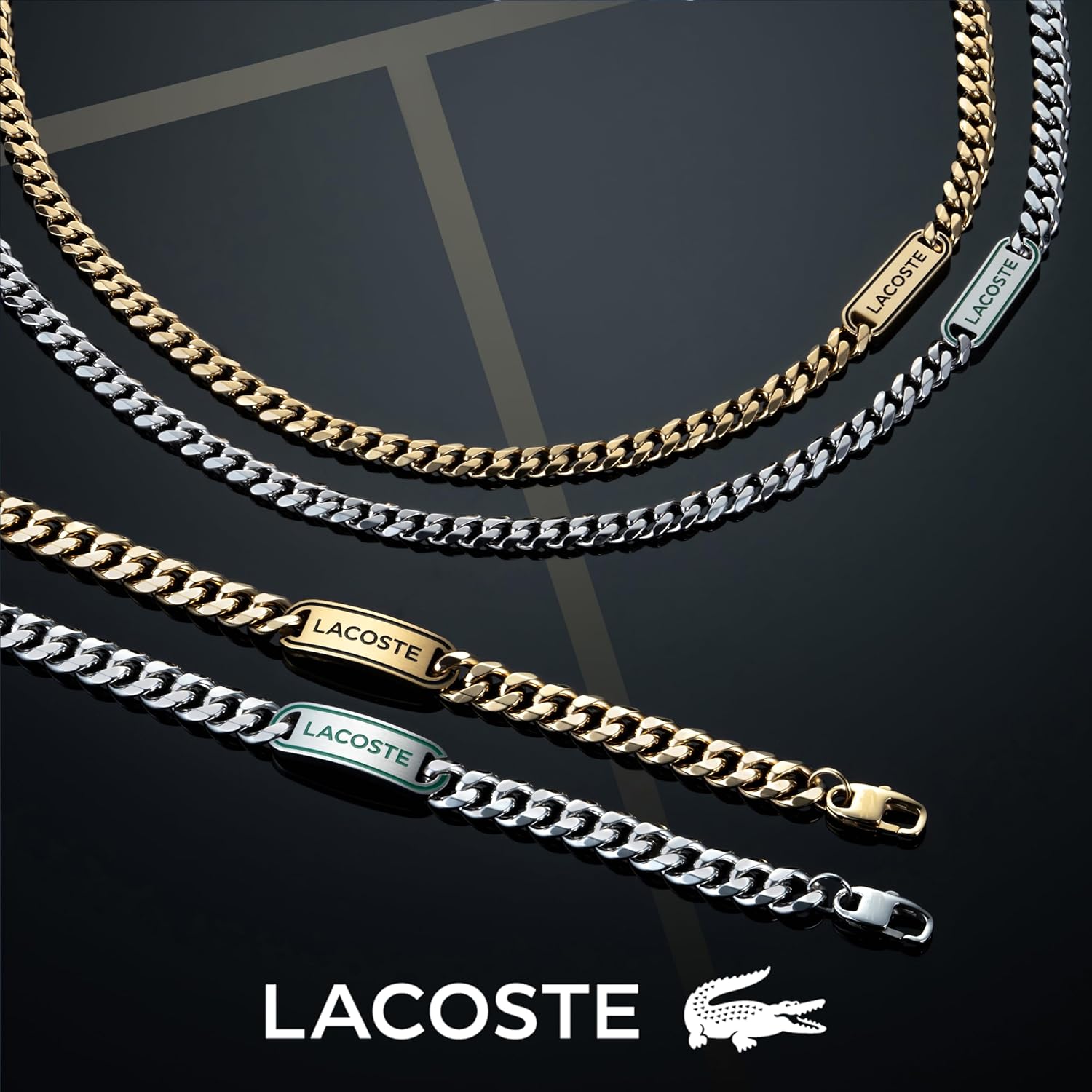 Thumbnail 3 de Lacoste Gliederarmband Herren DISTRICT aus Edelstahl – Gelbgold-Beschichtung oder Silber