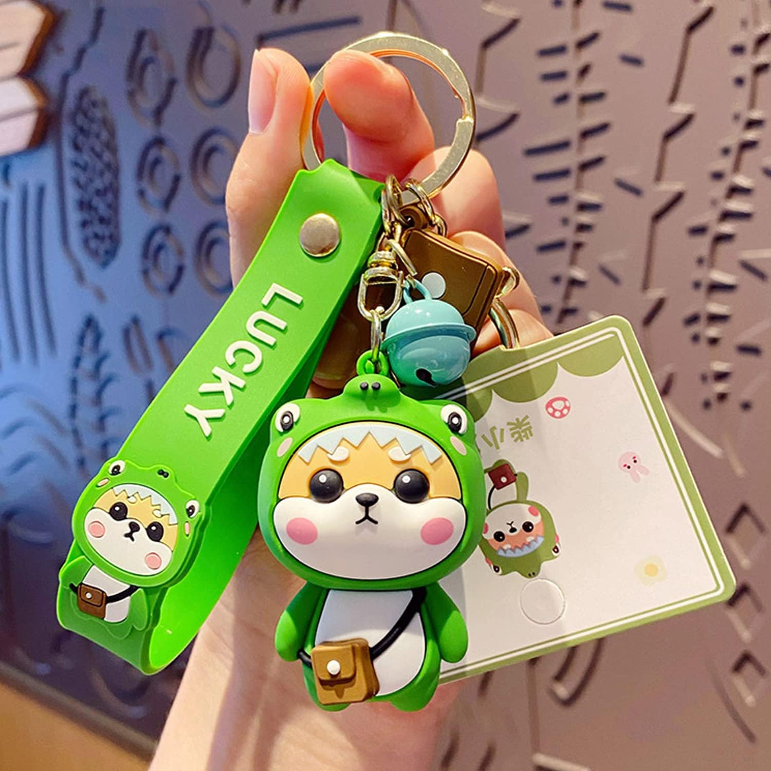 Thumbnail 5 de Porte-clés femme Shining crown au pendentif Shiba Inu (style fraise) en PVC silicone