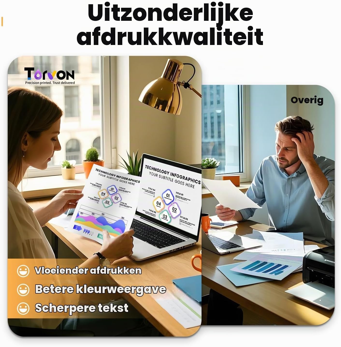 Detalle de Torvon 604XL-inktcartridges, multipack met 9 cyaan-, magenta- en gele cartridges