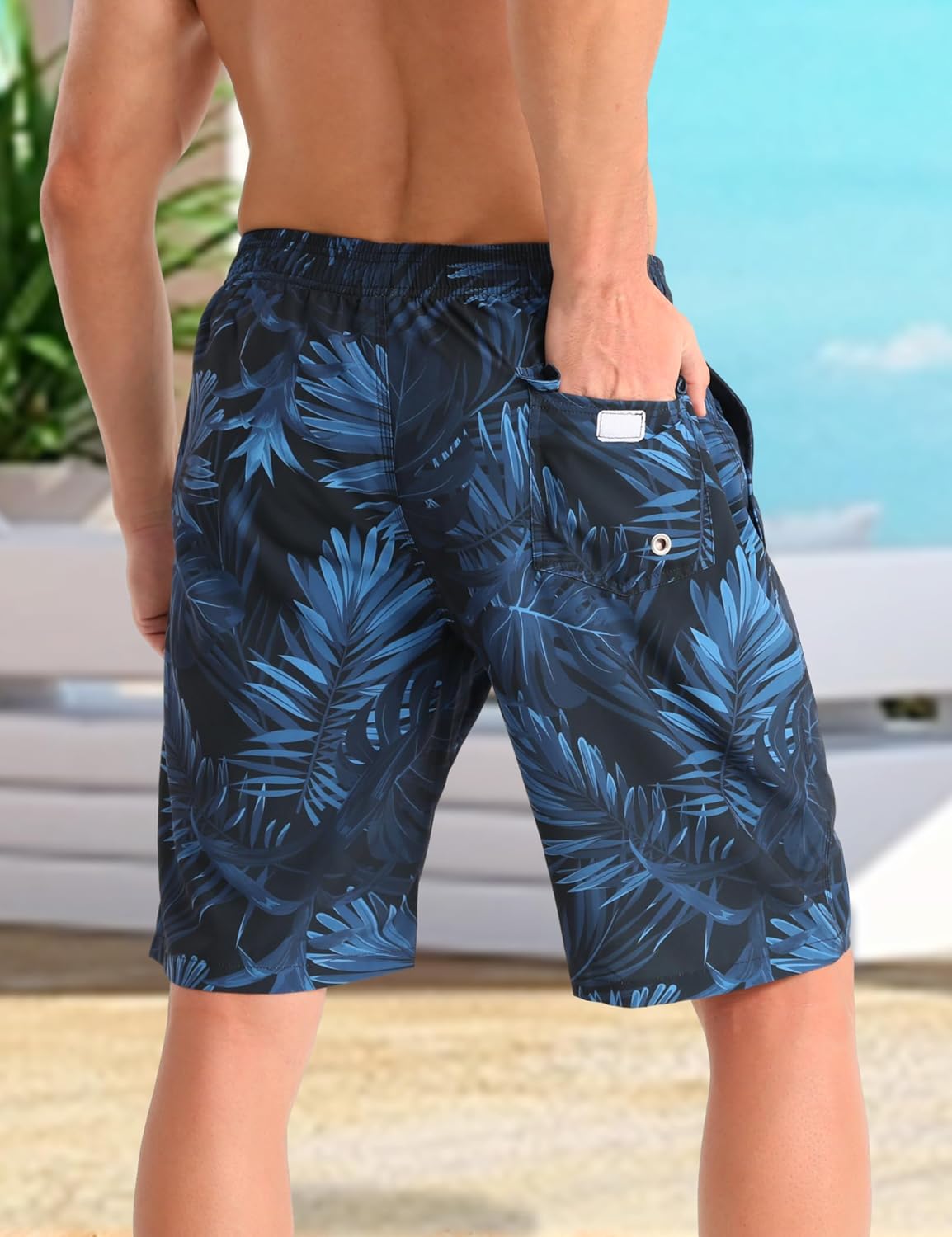 Thumbnail 2 de APTRO Herren Badehose Lang: schnelltrocknende Boardshorts mit Innenslip und 3 Taschen