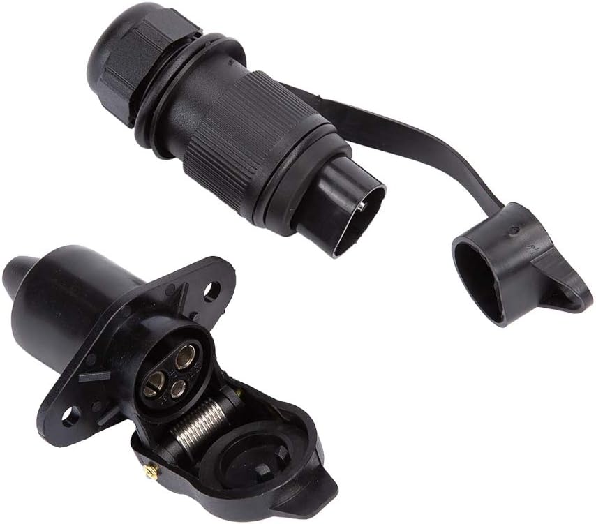 Detalle de ETUKER 3 Pin Trailer Plug and Socket (12V) Waterproof Connector for Caravans, Trucks, Boats & Trailers
