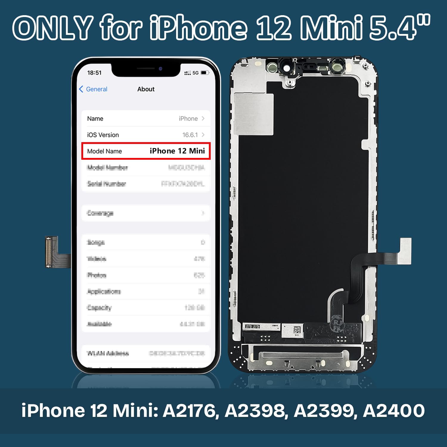 Detalle 2 de GOLDWANGWANG pantalla iPhone 12 Mini 5,4