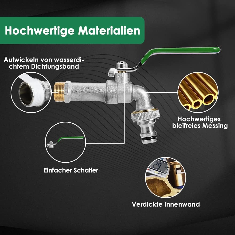 Detalle 1 de SPGOOD Garten Wasserhahn 1/2 Zoll