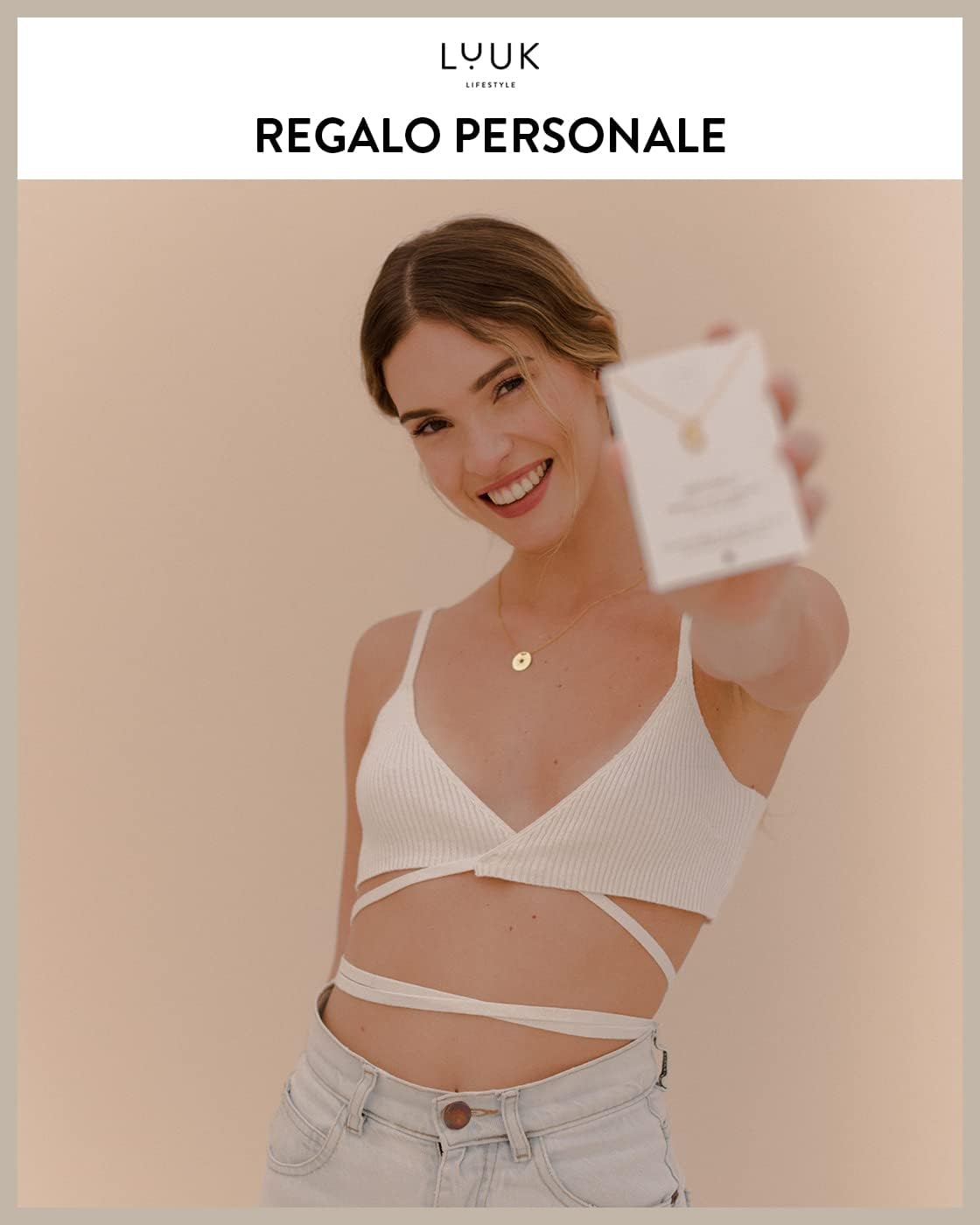 Thumbnail 4 de LUUK LIFESTYLE Collana in argento sterling 925 con ciondolo “chiave musicale” e cartolina Happiness (50 cm)