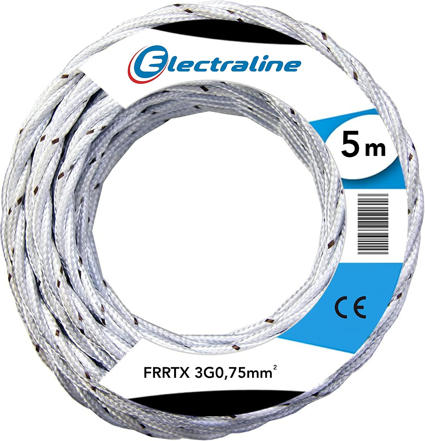 Detalle de Electraline 16805 Cavo Tessile FRRTX 5 m Bianco