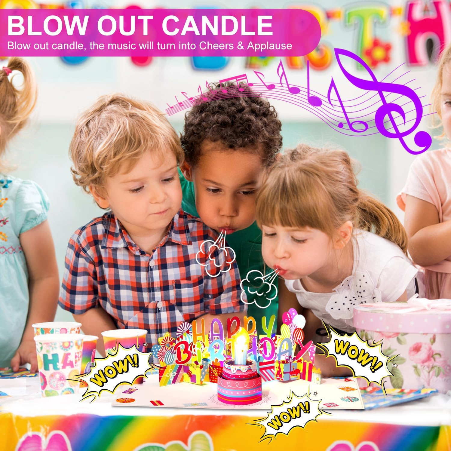 Thumbnail 2 de Yinqing Light & Music 3D Pop-Up Birthday Card with Blowable Candle