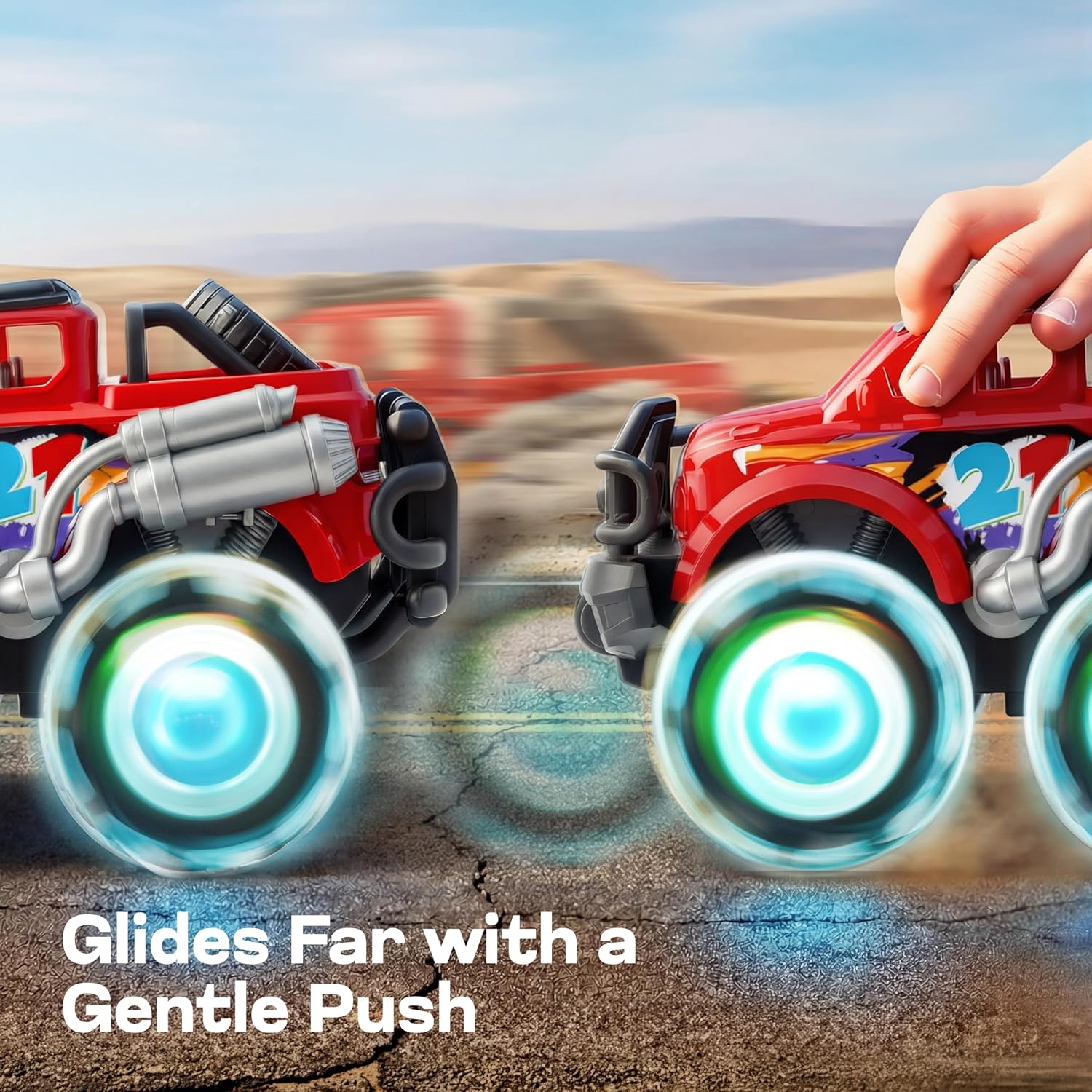 Detalle de Vroomix 3Pack Monster Truck Toy with LED wheels