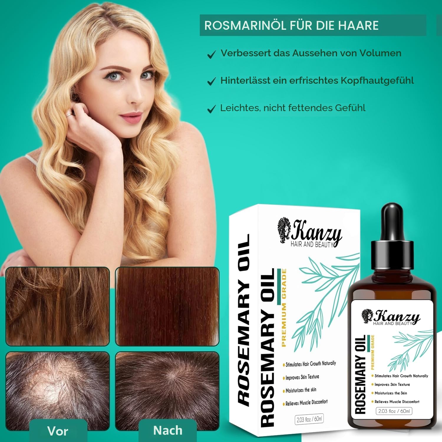 Thumbnail 2 de Kanzy Rosmarinöl Haarpflege 60ml