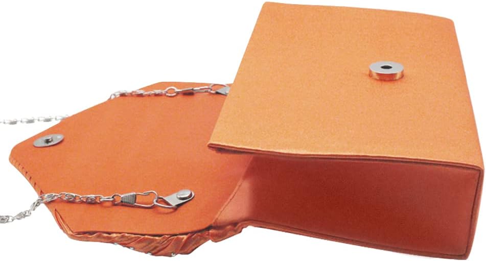 Detalle de wocharm Satin Diamante Clutch Bag – Envelope Handbag for Evening, Bridal, and Prom