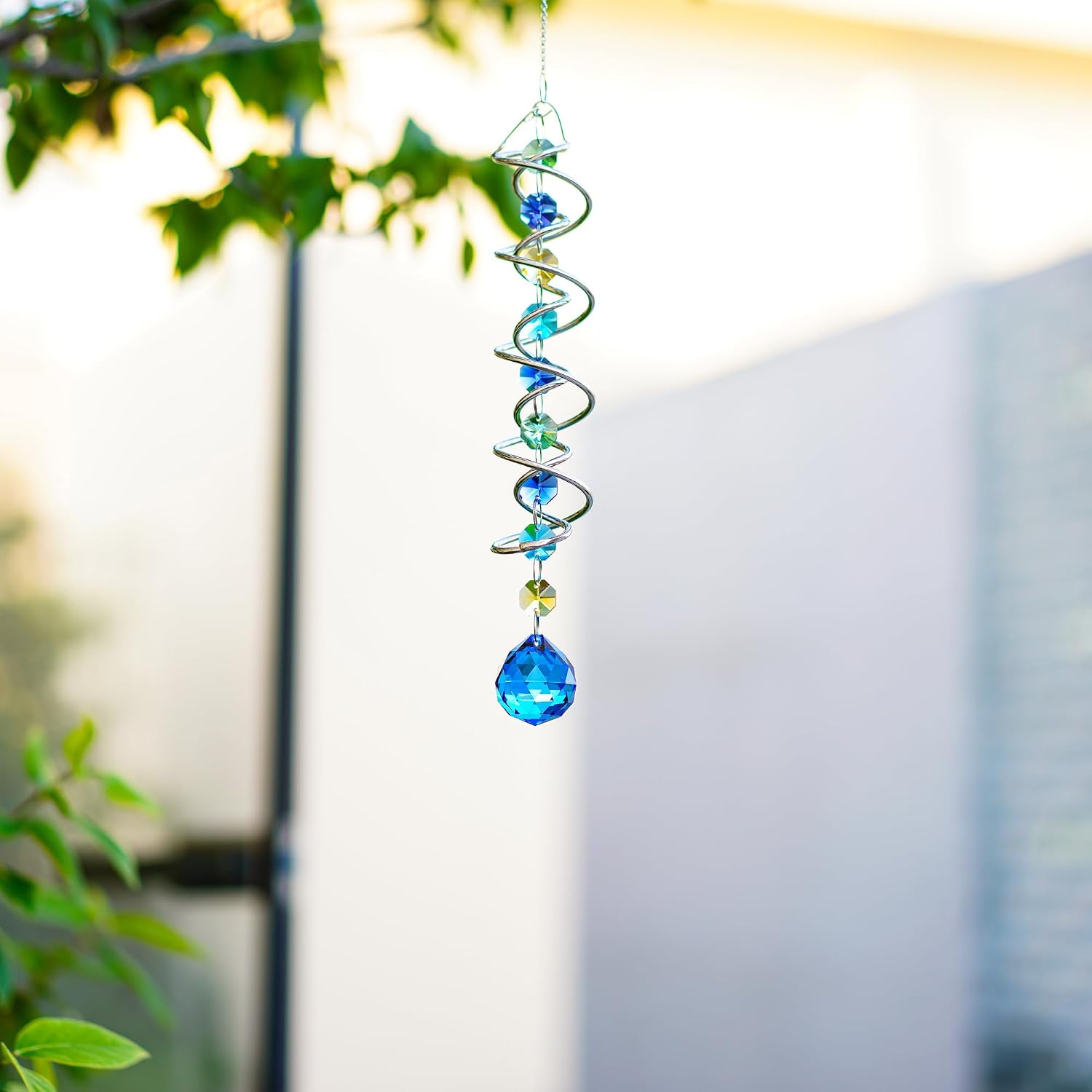 Thumbnail 6 de H&D HYALINE & DORA 20.5-Inch Crystal Gazing Ball Spiral Wind Spinner Suncatcher