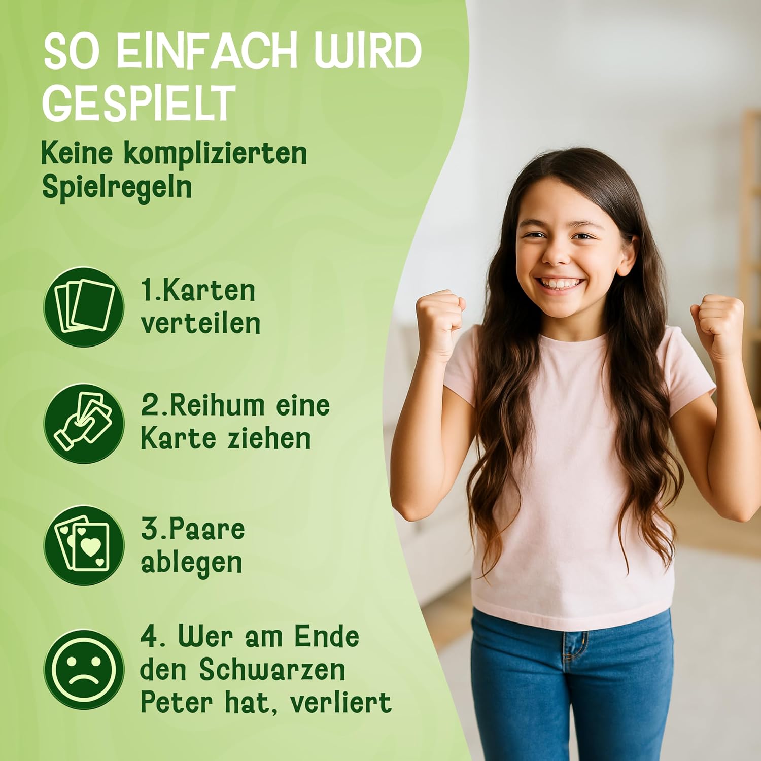 Detalle de LIKARTO Schwarzer Peter Kartenspiel für Kinder 🎴
