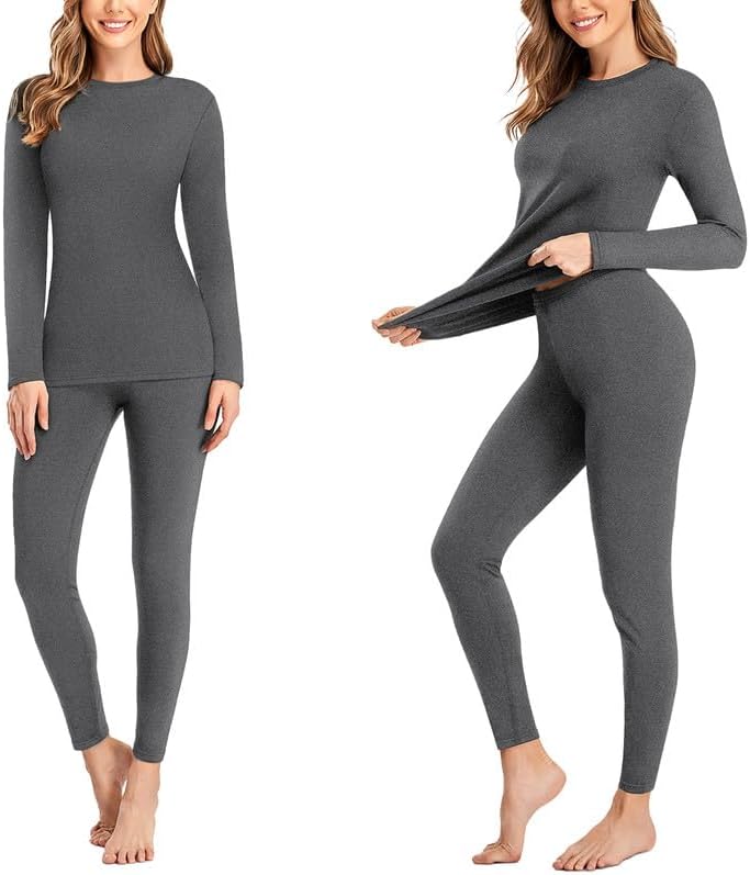 Detalle de SIMIYA 2-Pack Women's Thermal Underwear Set, Fleece-Lined Top and Bottom