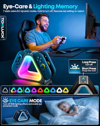 Thumbnail 2 de Tokluck Base de Carga Joy‑Con 2 con 7 luces RGB 📧