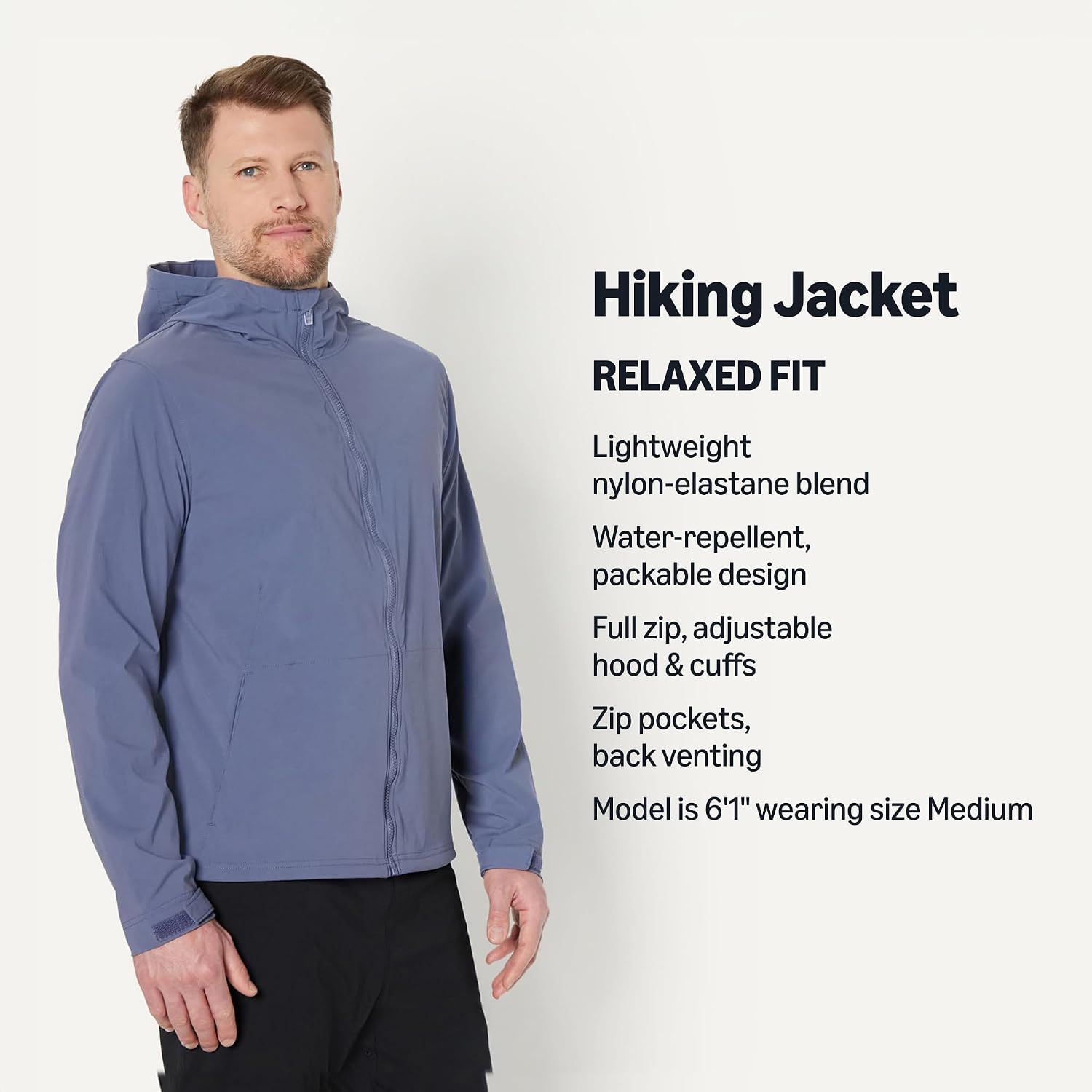Thumbnail 1 de Amazon Essentials Men's Active Lightweight Water Repellent Full-Zip Hiking Jacket