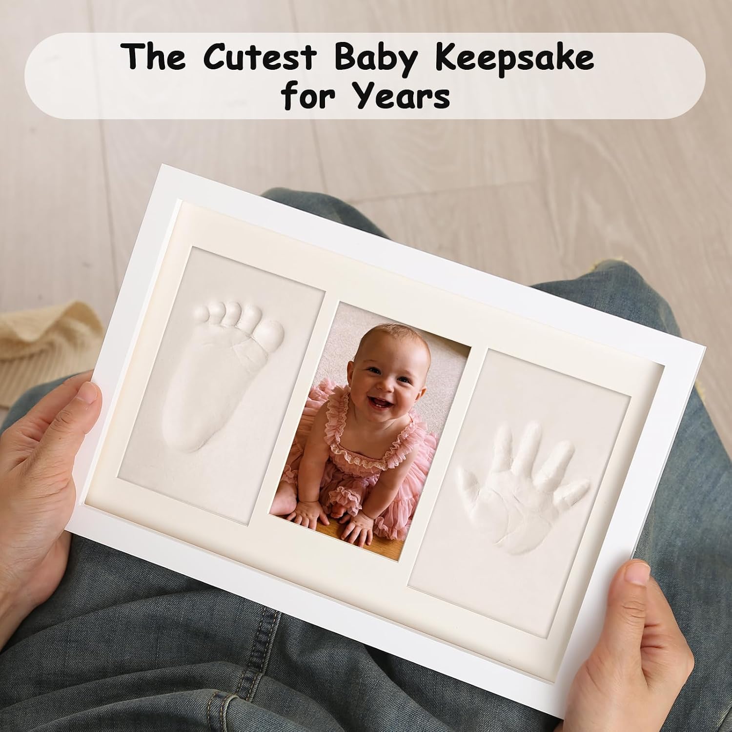 Thumbnail 4 de Yiukou Baby Handprint & Footprint Kit with Personalised Photo Frame Keepsake