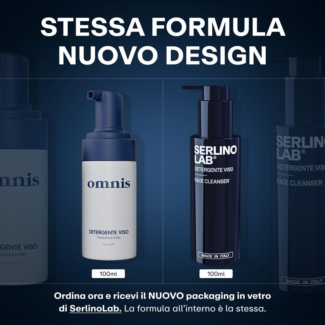 Detalle de SERLINOLAB Detergente Viso Uomo: pulizia profonda con idratazione e aloe – 100 ml