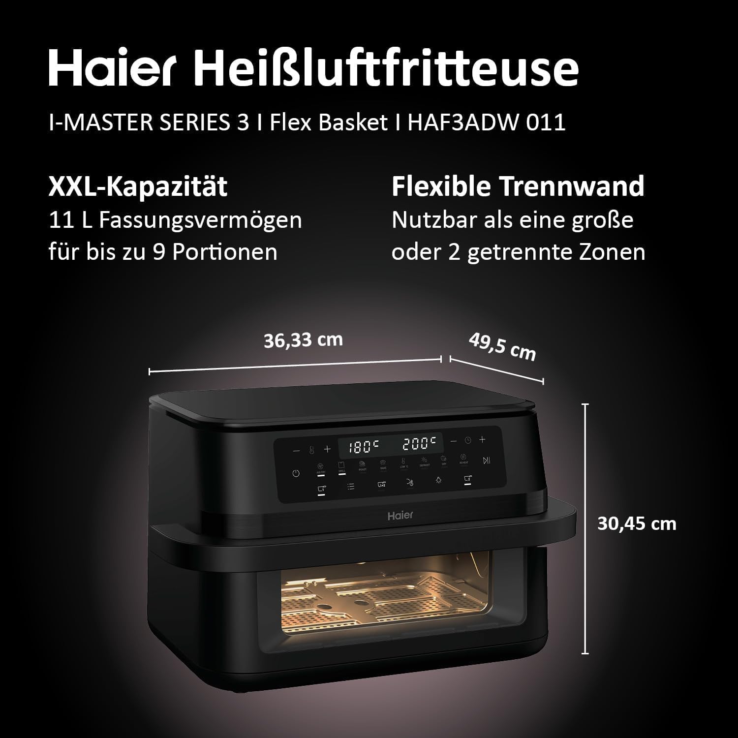 Detalle 2 de Haier Heißluftfritteuse Flex I 11 L Dual