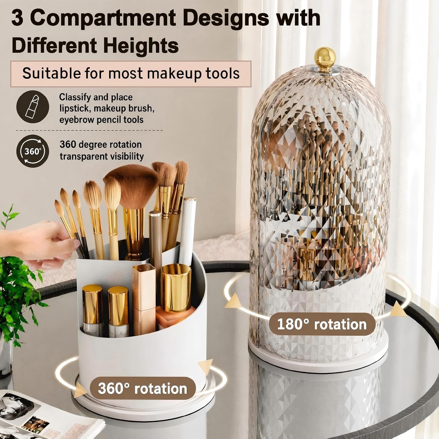 Thumbnail 1 de RONGZHIERK Makeup Brush Holder 360° Rotating