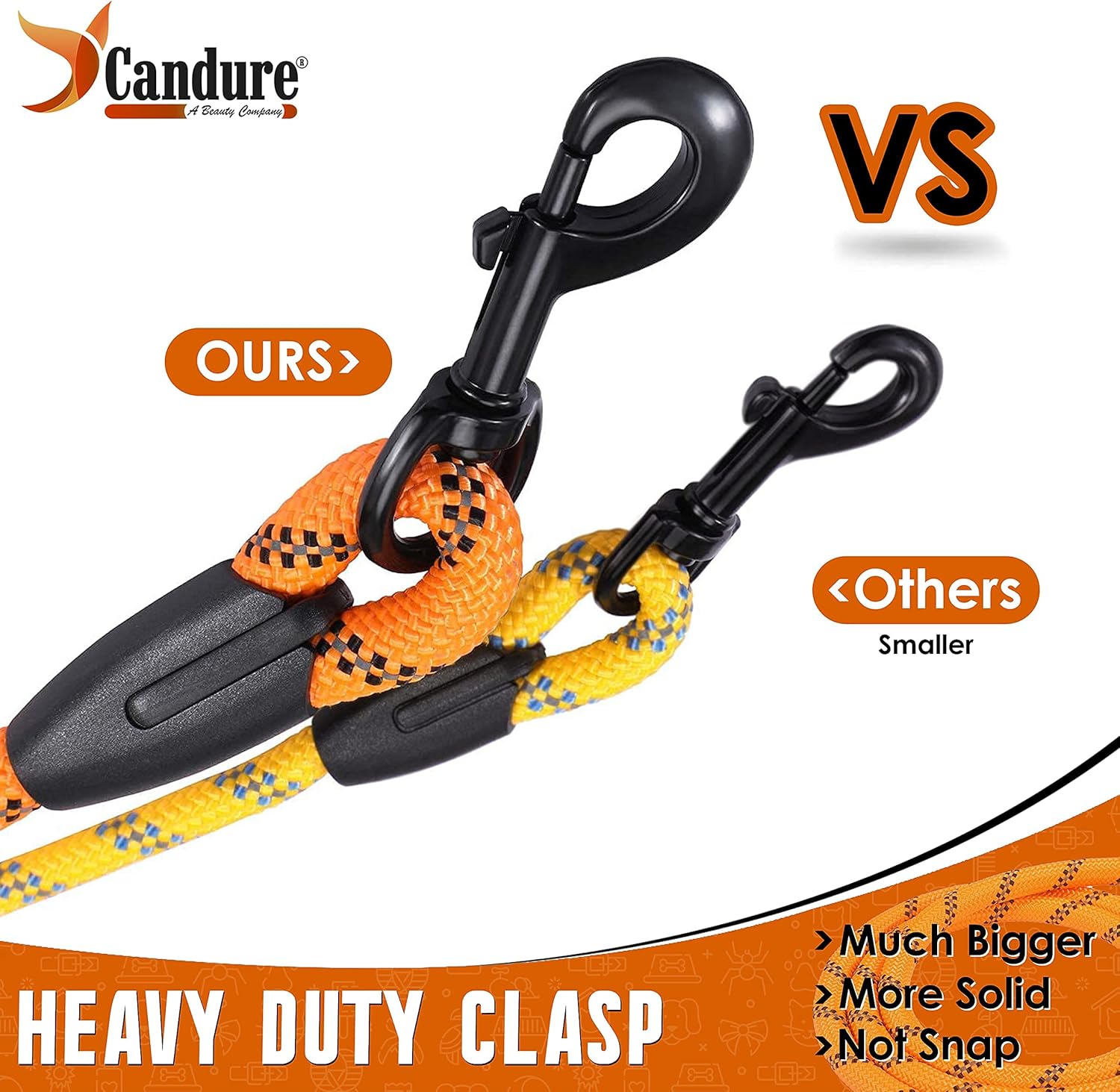 Thumbnail 4 de Candure Dog Lead 5 ft in Orange