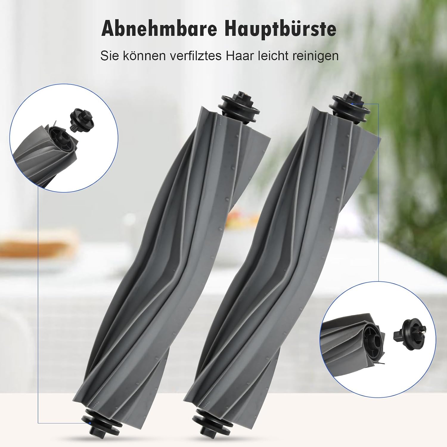 Detalle de 2 Stück Hauptbürste Ersatz aus Gummi für Dreame X40 Ultra, L10s Ultra und weitere Modelle