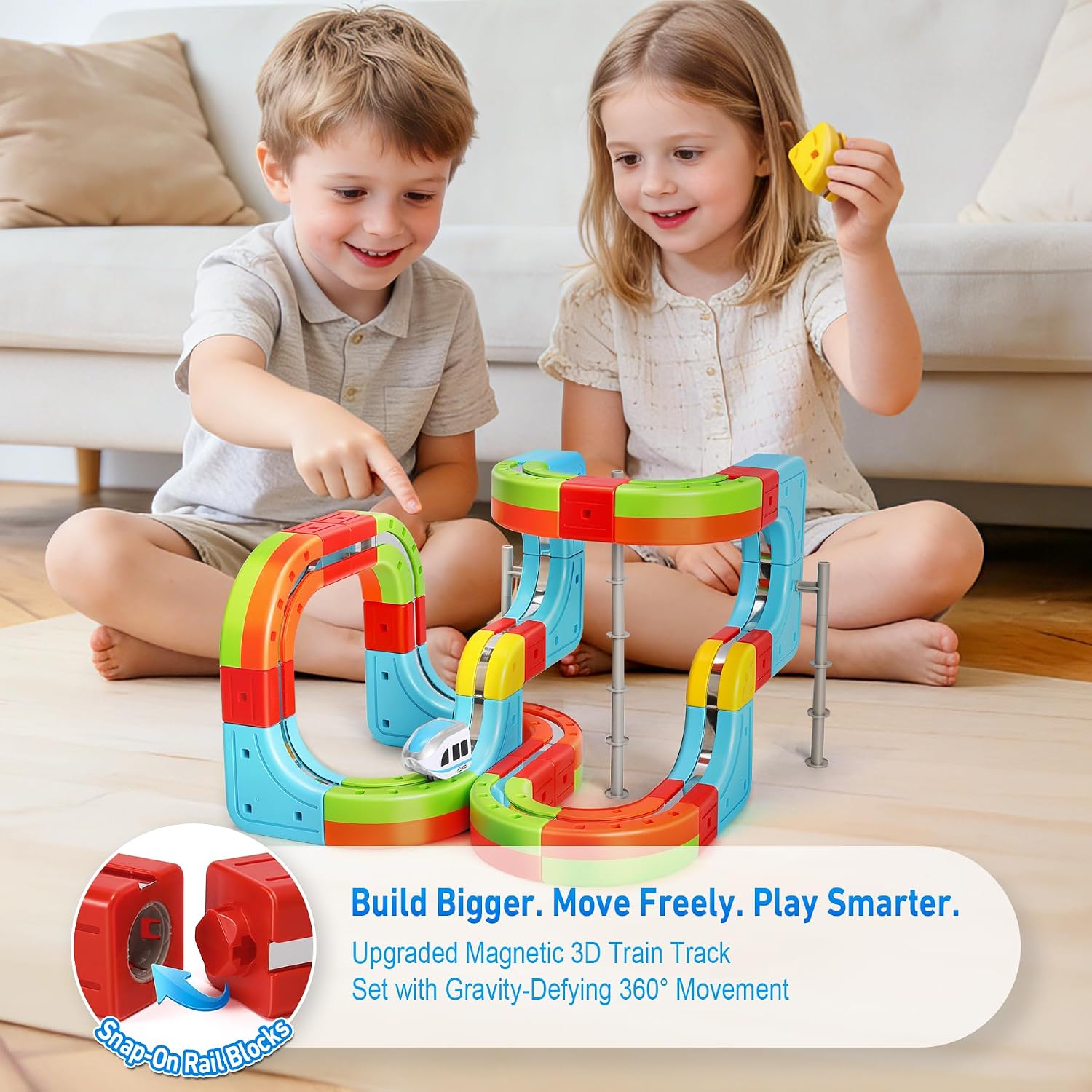 Thumbnail 1 de Hamino Electric Train Set for Kids with Anti-Gravity Magnetic Tracks (38pcs)