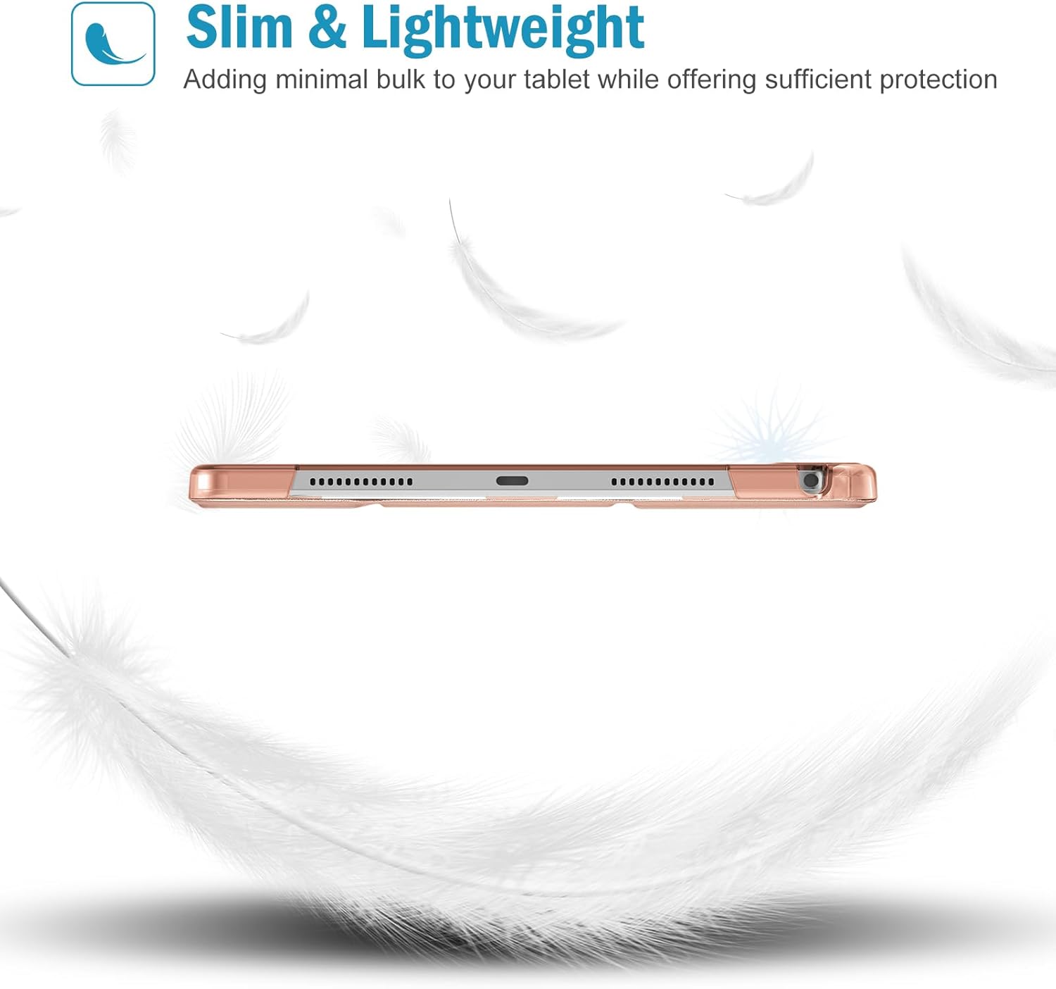 Detalle de ProCase Folio Case for Lenovo Idea Tab 11" 2025 (K11 Gen 2) with Pen Holder – Translucent Rose Gold