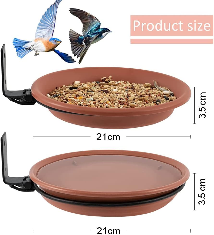 Thumbnail 6 de 2er Set hängende Vogelfutterspender & Vogeltränken mit Vogelbad am Balkongeländer – winterfest für Garten & Balkon
