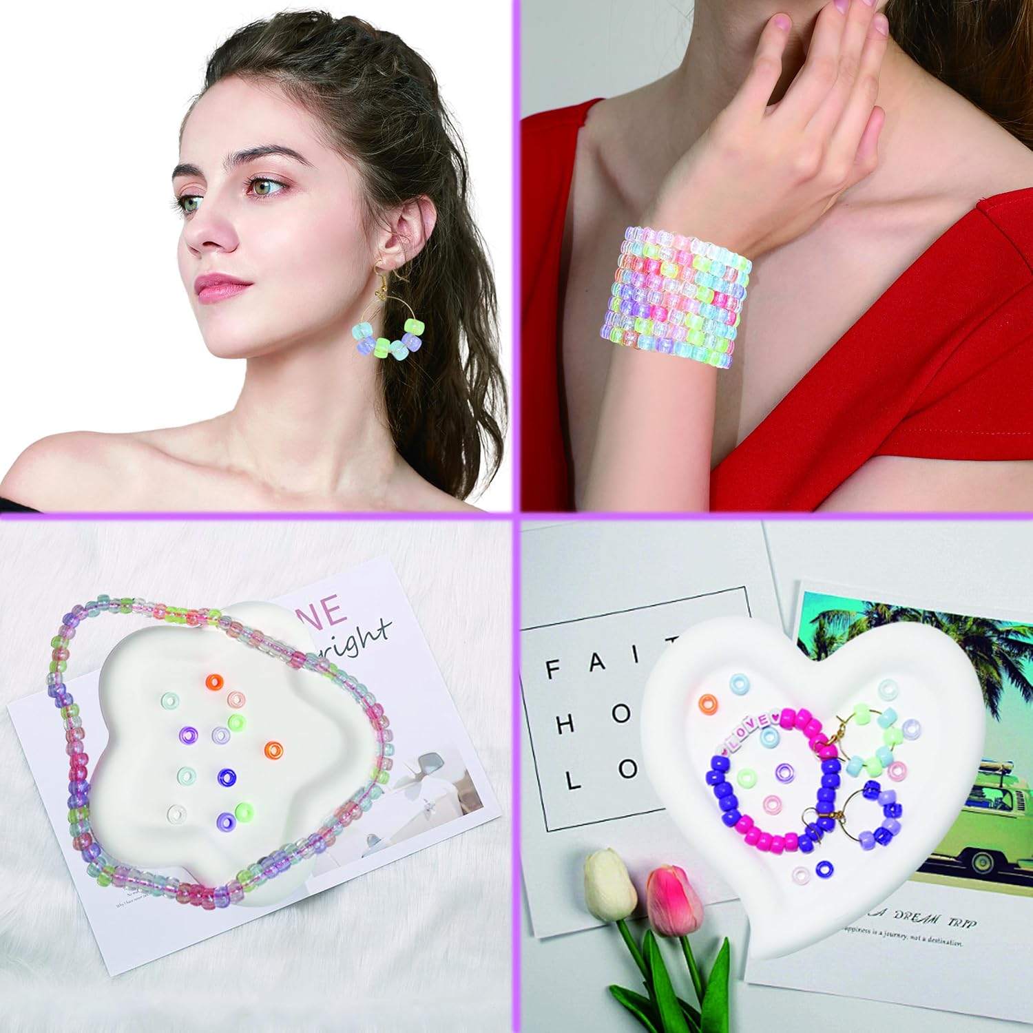 Detalle 2 de LIS HEGENSA Pony Bead Kit, 1,000+ Pieces