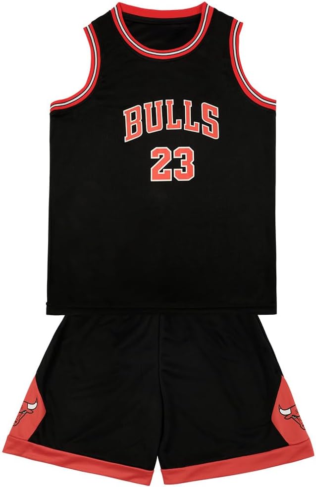 BSBUY 2Pcs Basketball Magliette Senza Maniche e Short Set per Bambini e Ragazzi