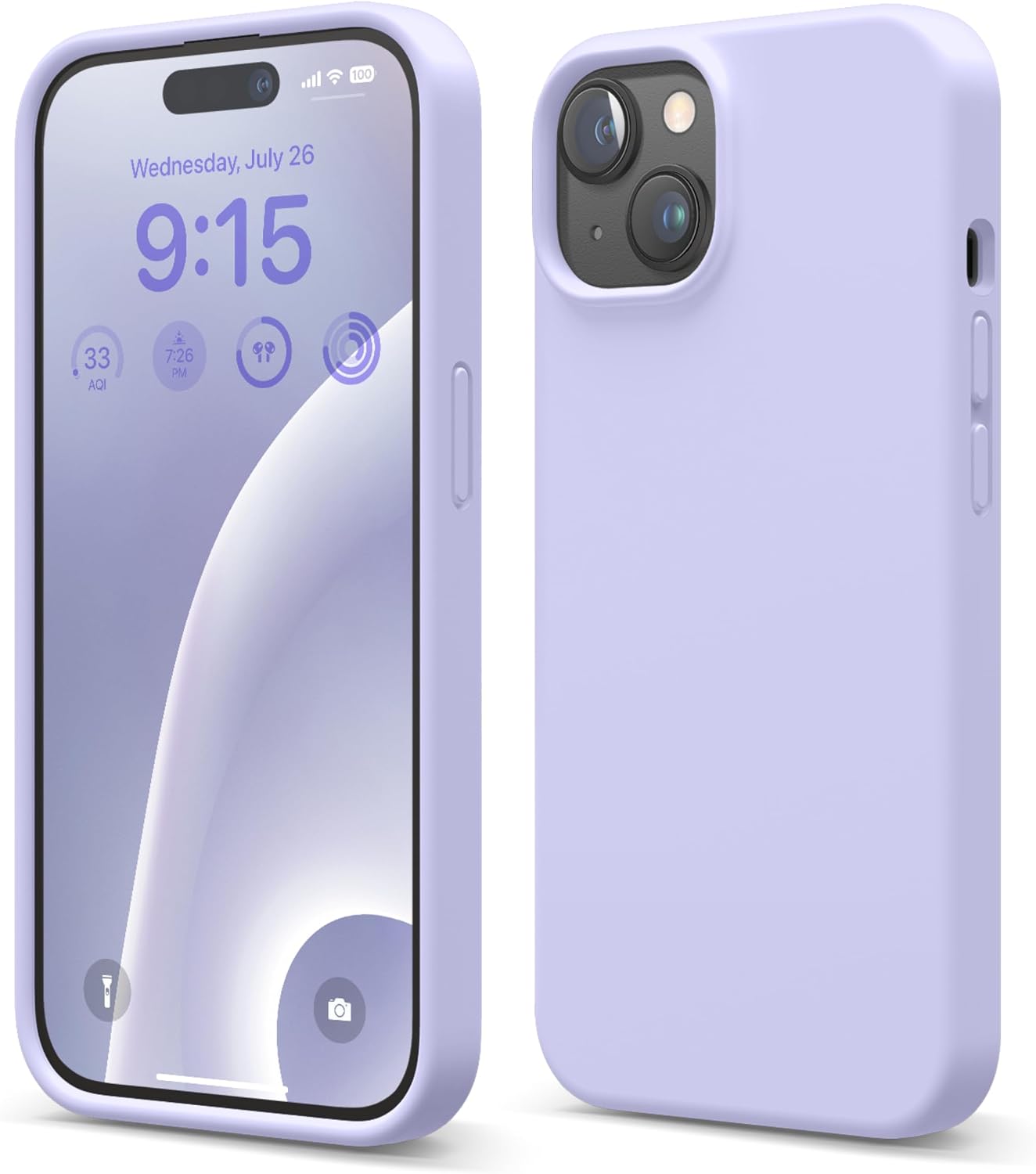 Detalle de elago Coque Silicone Liquide iPhone 15, protection intégrale anti-chocs 4 couches avec microfibre anti-rayures (Violet)