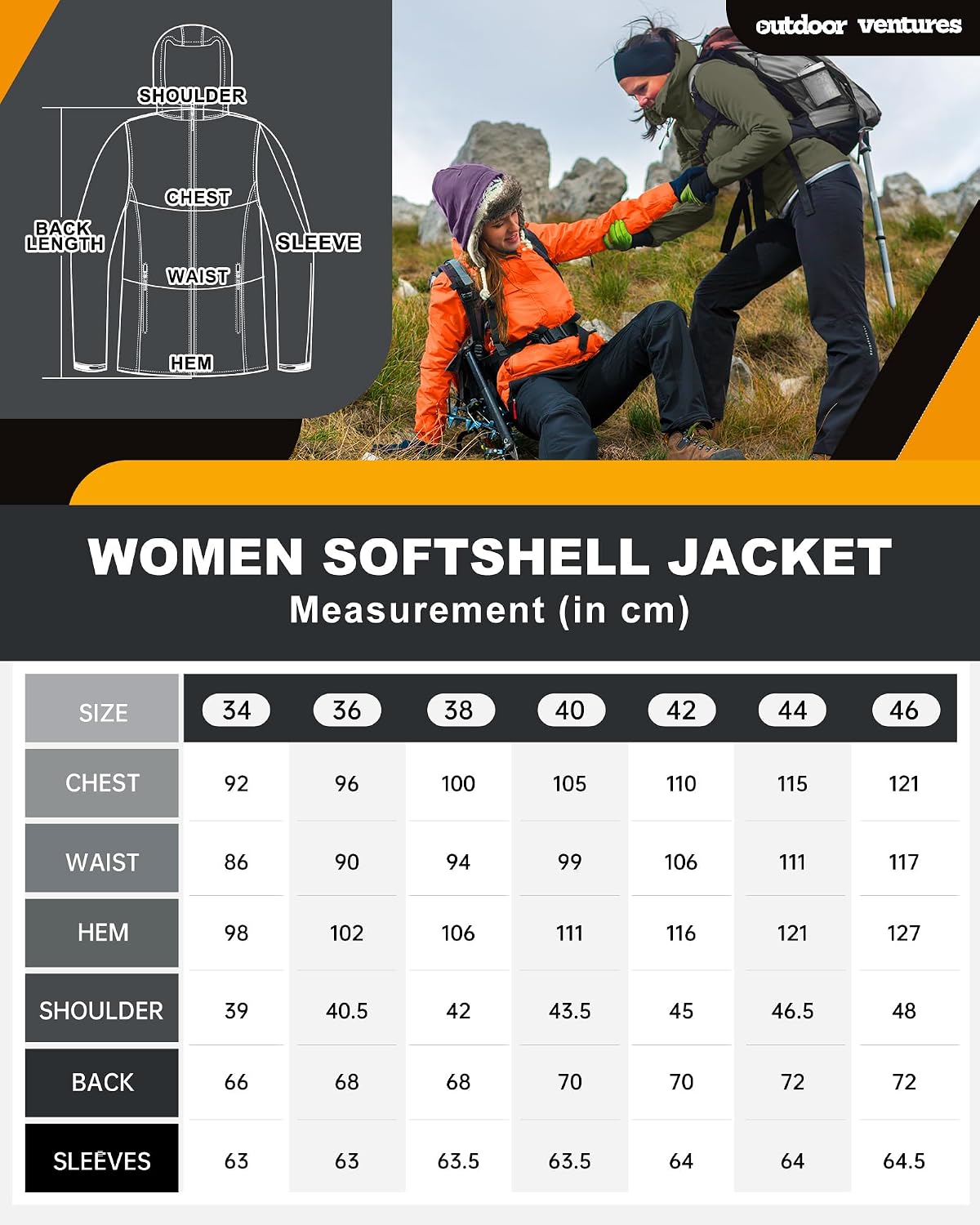 Thumbnail 5 de Outdoor Ventures Damen Softshelljacke Wasserfest & Winddicht