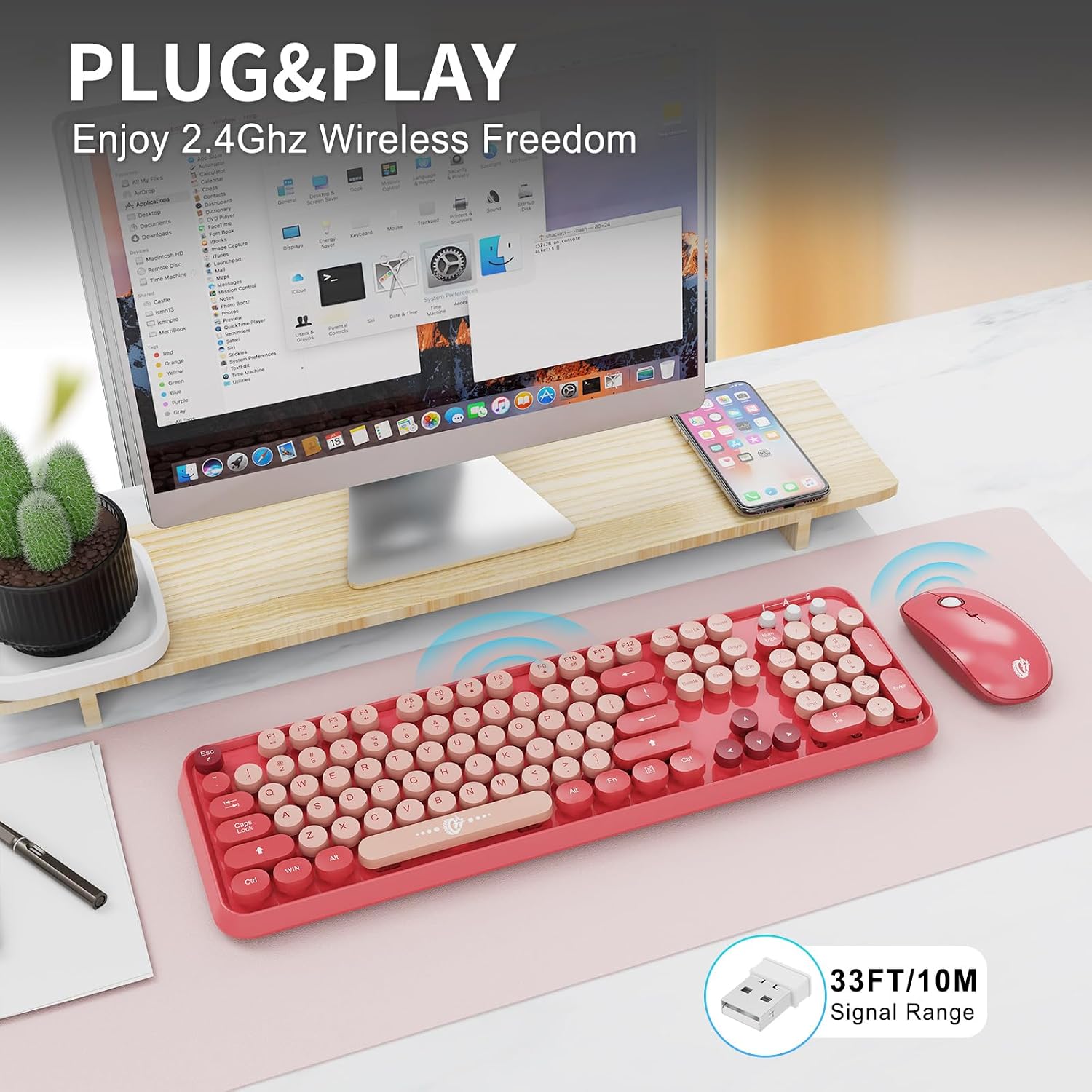 Detalle 2 de MilkTea Wireless Keyboard and Mouse 2.4 GHz 🖱