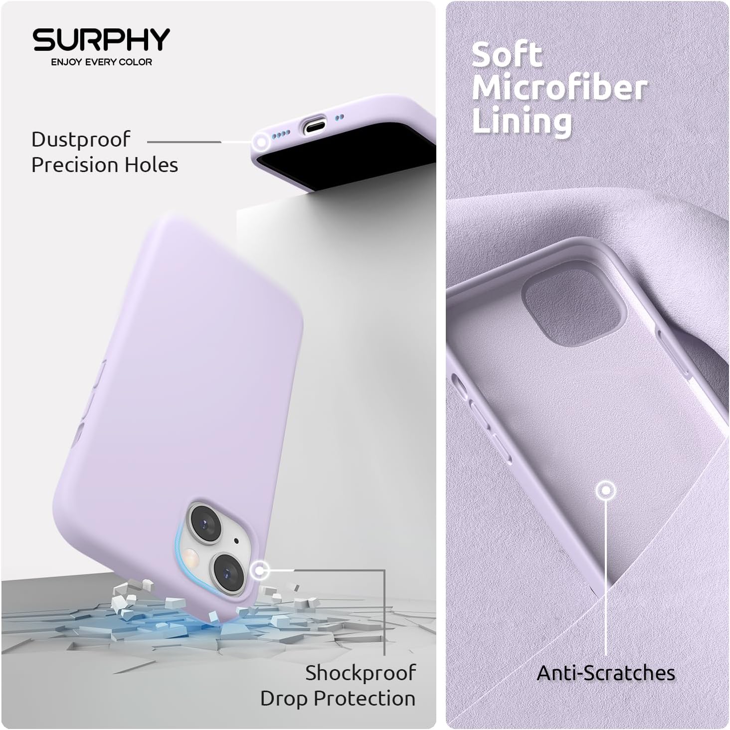 Thumbnail 5 de SURPHY Magnetic Case for iPhone 13 mini (5.4-inch, 2021) in Light Lavender