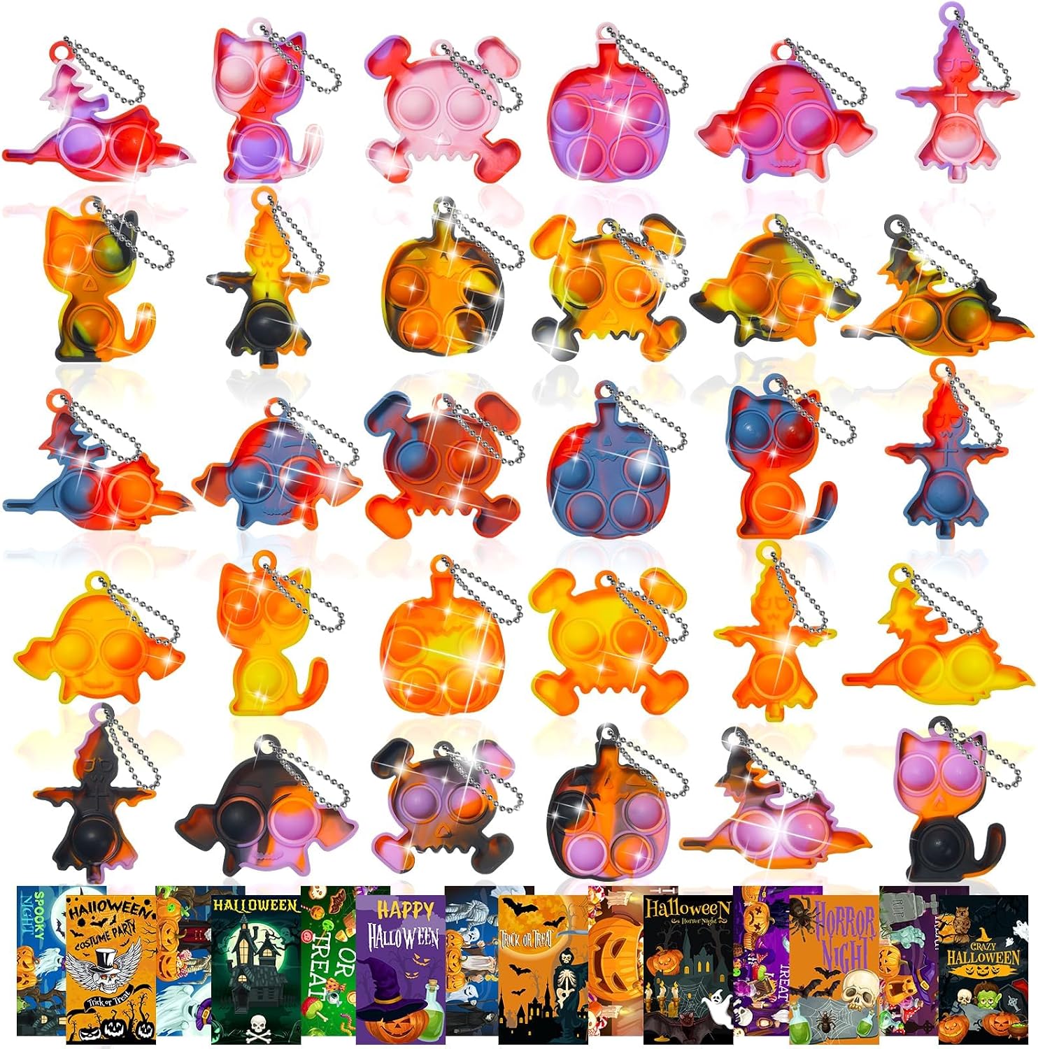 Thumbnail 6 de TOANWOD 30PCS party bag pop bubbles keyrings