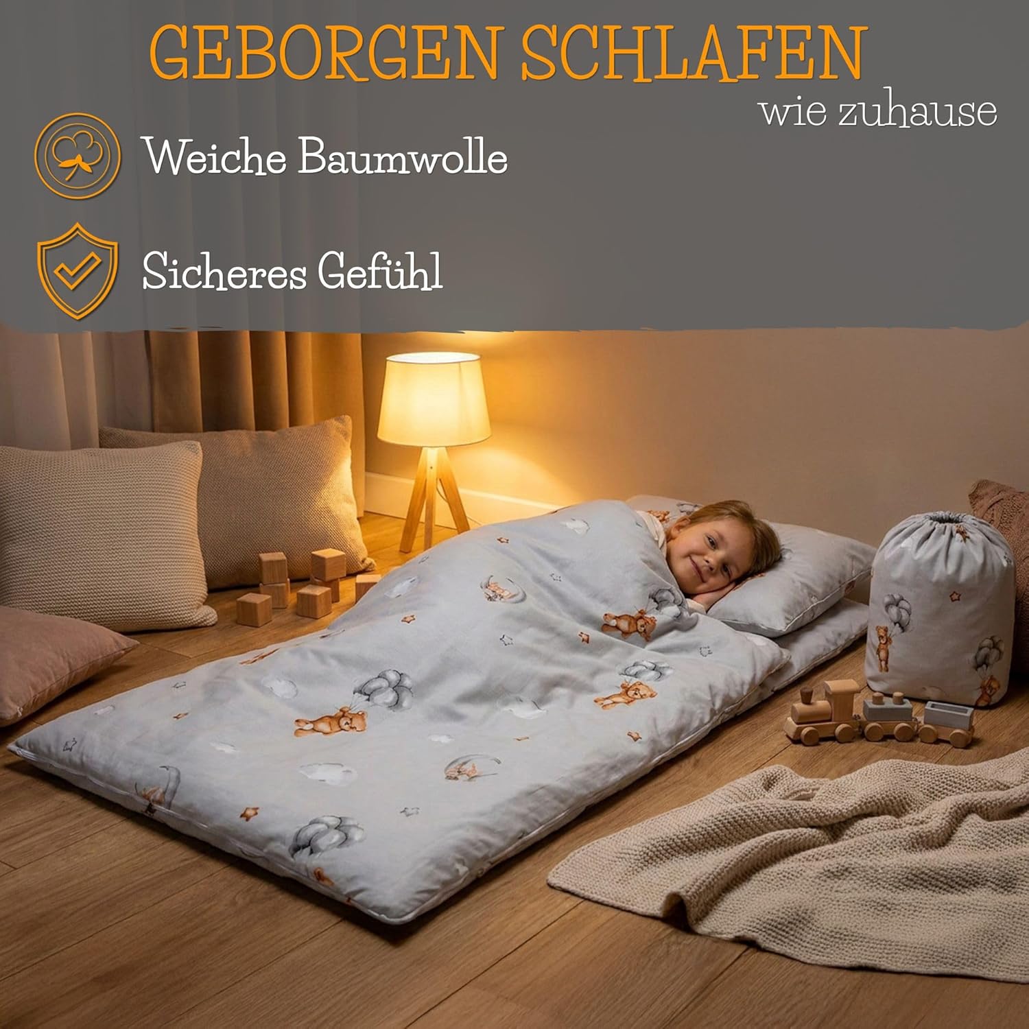 Detalle de Schlafsack Kinder 75x140 cm Eulen