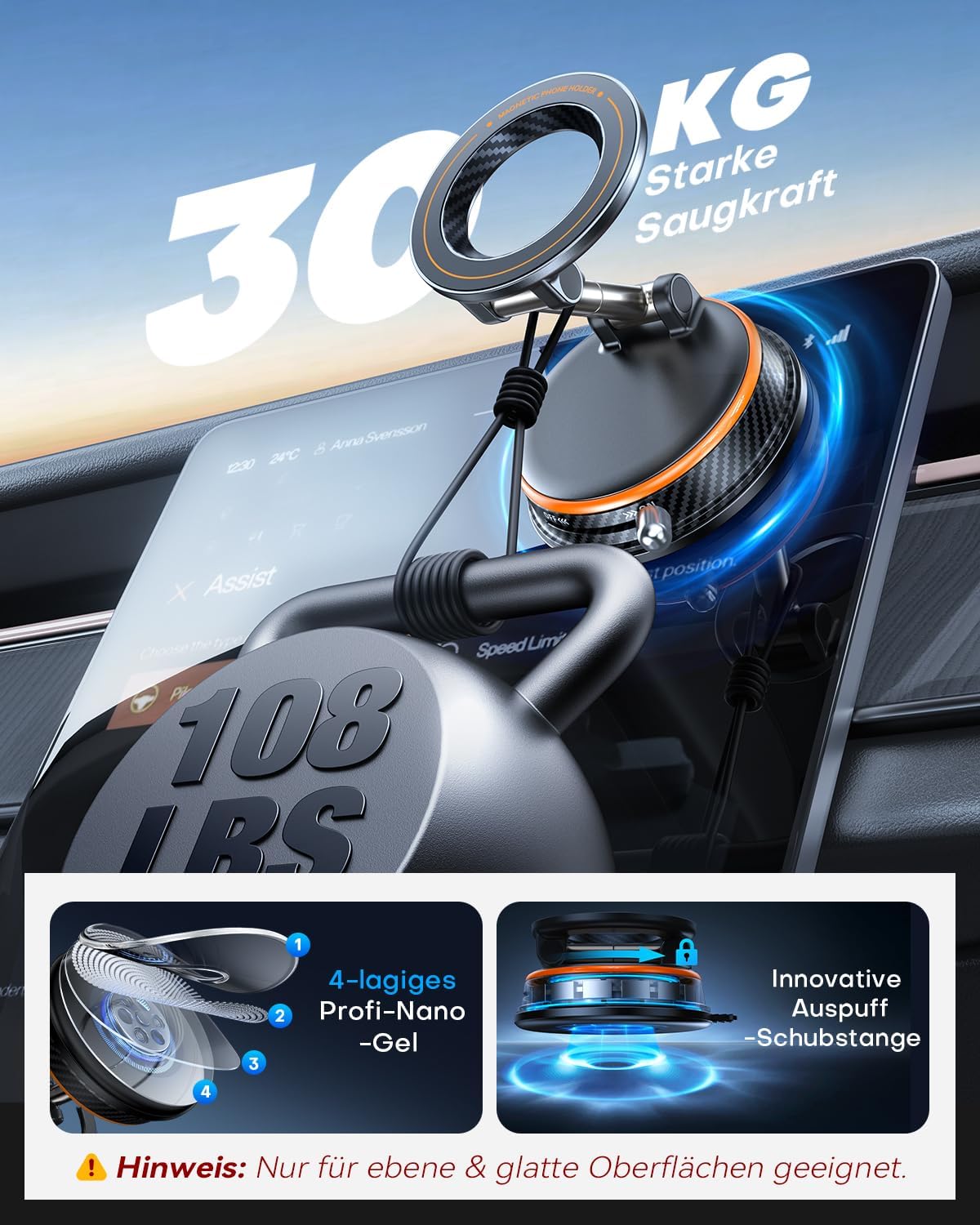 Thumbnail 2 de Peerock Handyhalterung Auto für MagSafe – vakuum Magnetische KFZ-Halterung, 2800 gf, 360° drehbar