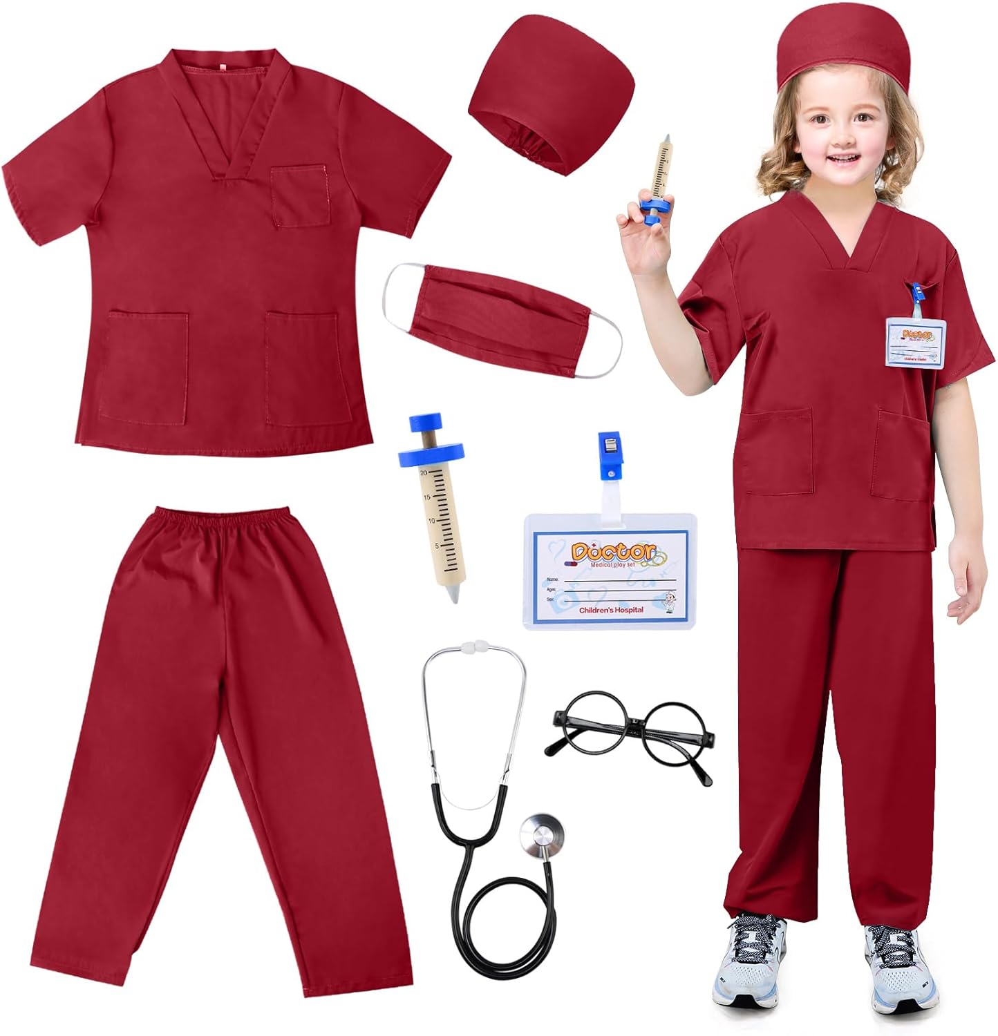 Thumbnail 6 de LEADSTAR Kids Doctor Costume and Nurse Dress-Up Set for Toddlers and Children