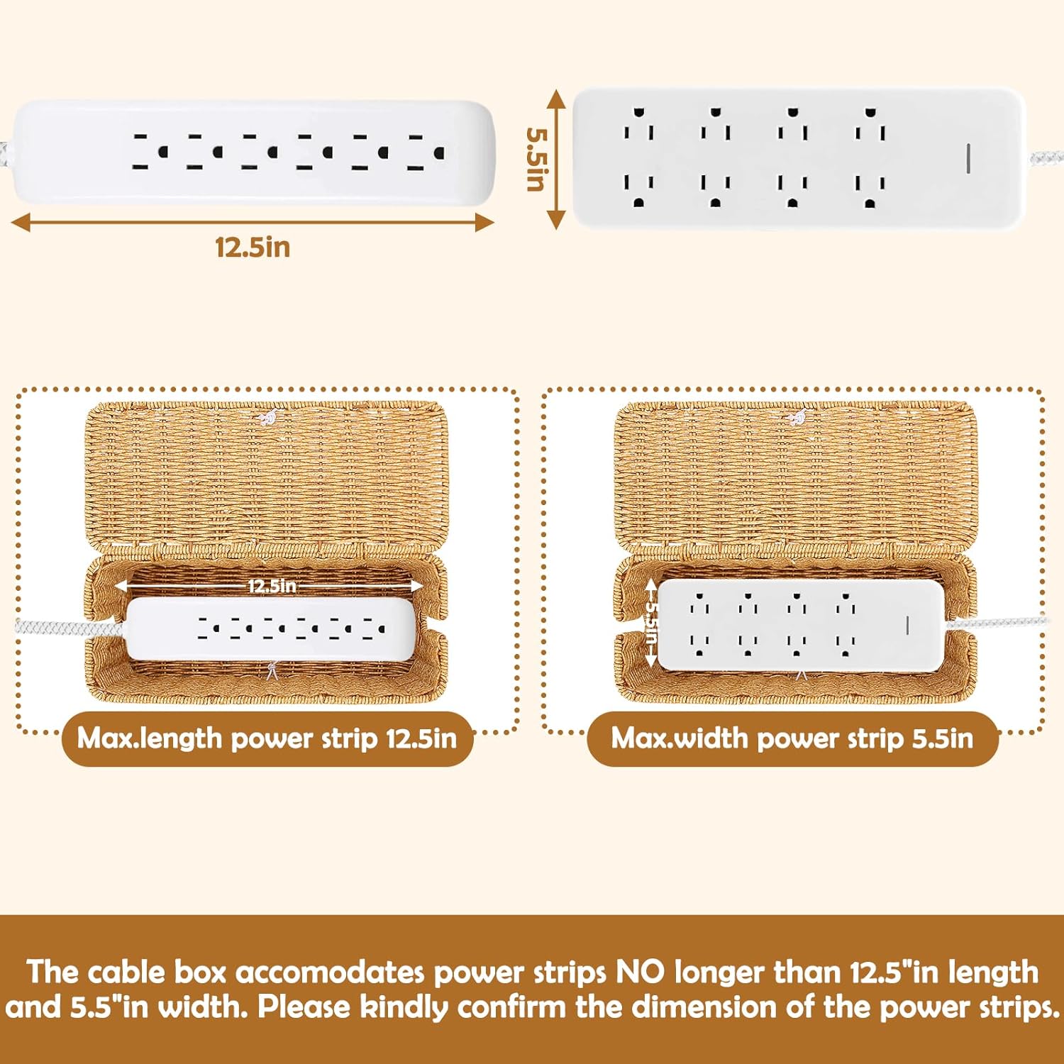 Thumbnail 4 de Handmade Imitation Rattan Cable Management Box
